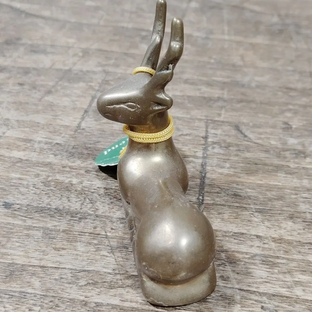 Vintage Brass Figurine Paperweight MCM Deer Buck Gatco Taiwan